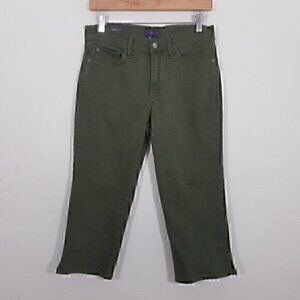 NYDJ Ariel Crop Lift Tuck Technology Stretch Crop Jeans Green Size 6P
